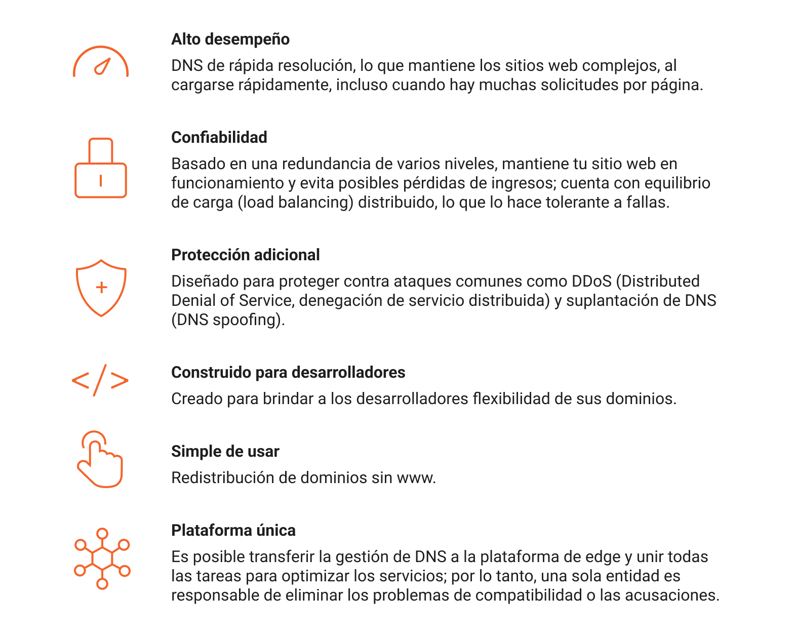 Imagen con las ventajas de un DNS en el edge