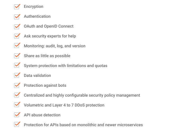Image with best security practices for APIs