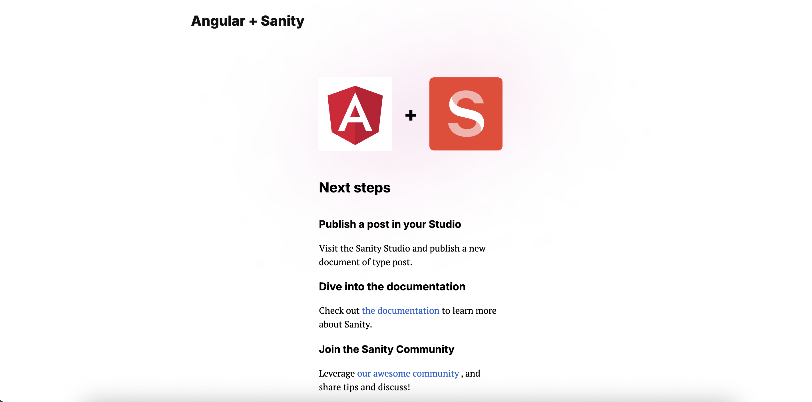 Angular + Sanity
