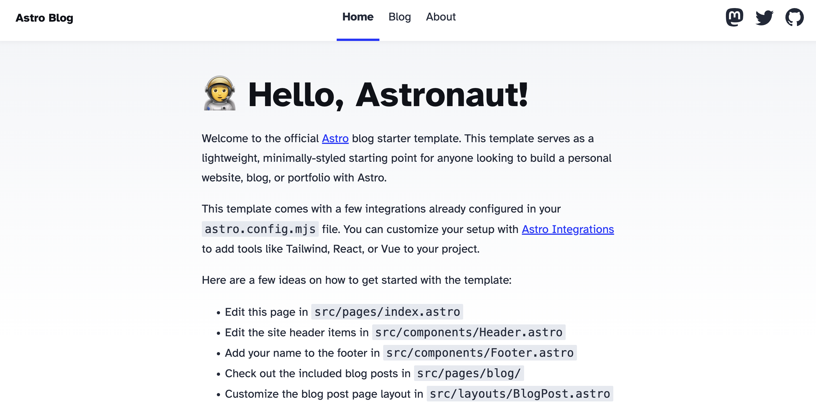 Astro Blog Starter Kit