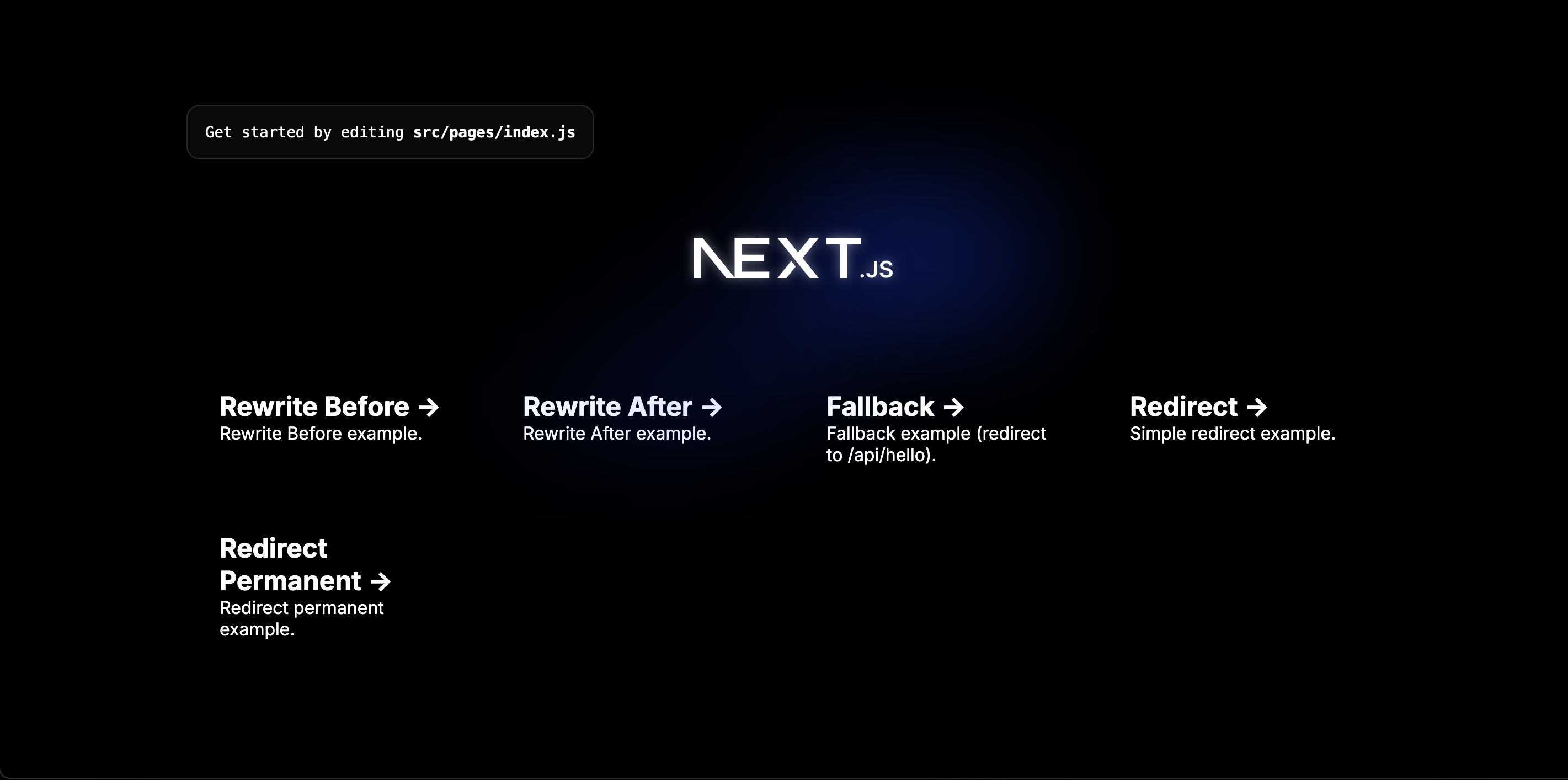 Next js pages configurations template