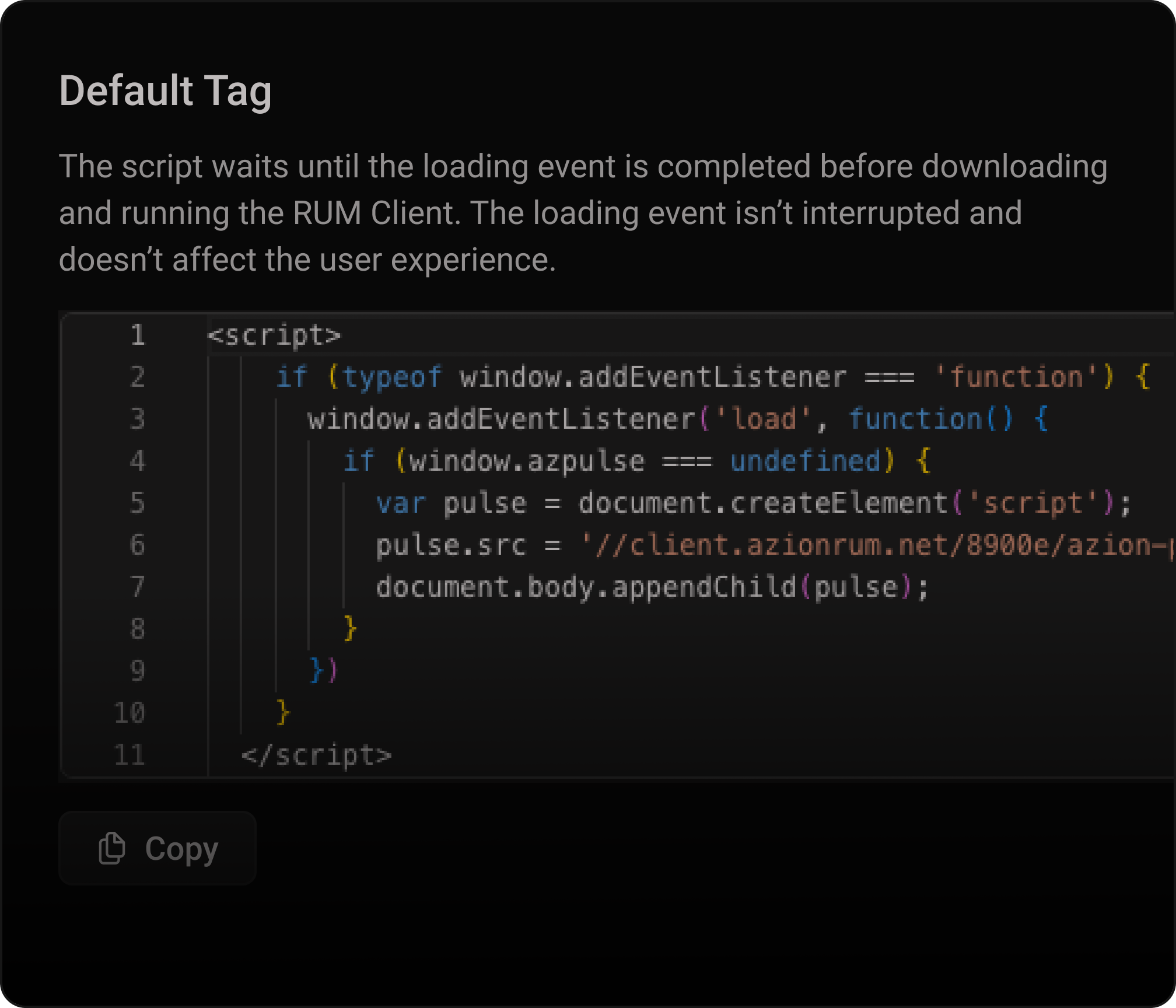 Etiqueta JavaScript del lado del cliente.