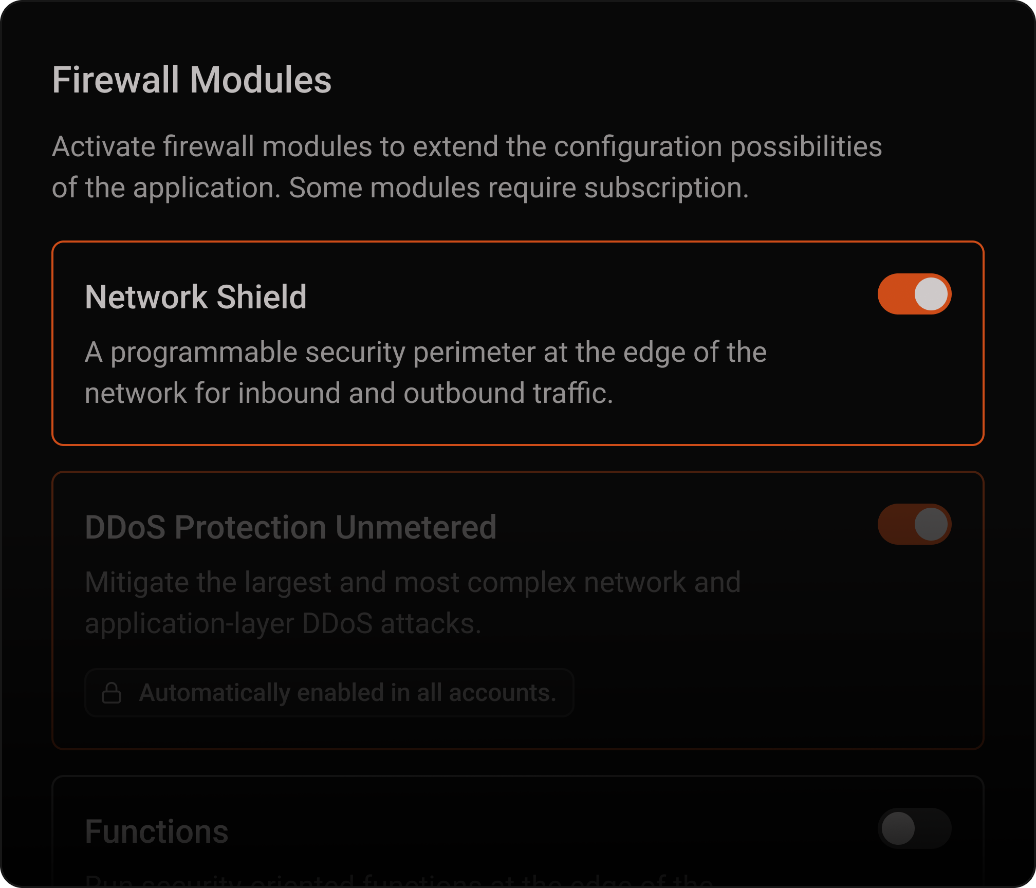 Create custom allowlists or blocklists using IPs, CIDR blocks, ASNs, countries, or Azion-managed lists such as Tor networks.
