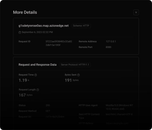 Real-Time Events interface showing data filtering and search functionality with event tables