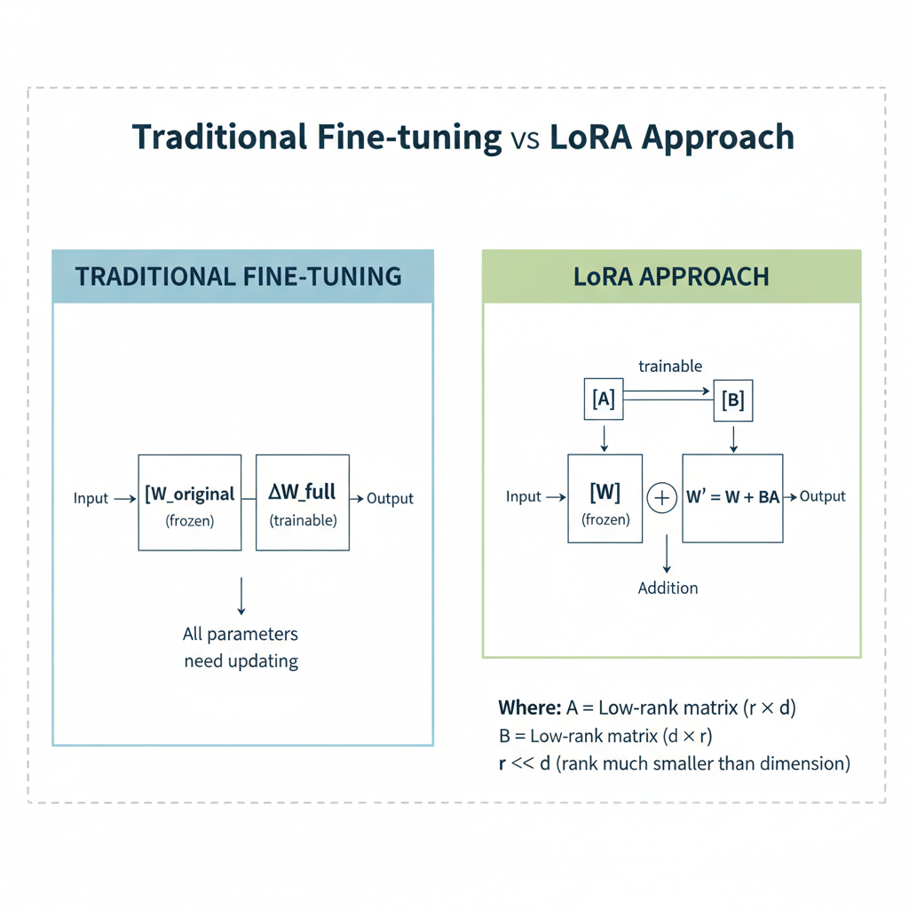Visual representation of the LoRA technique
