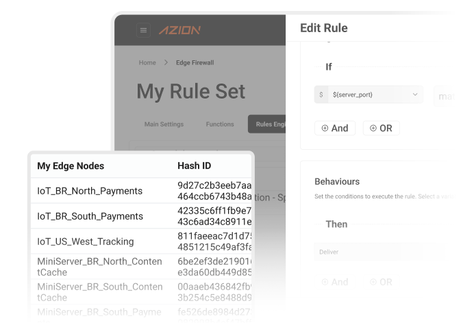 Azion Edge Firewall solution with resources for governance, risk, and compliance (GRC) use case.