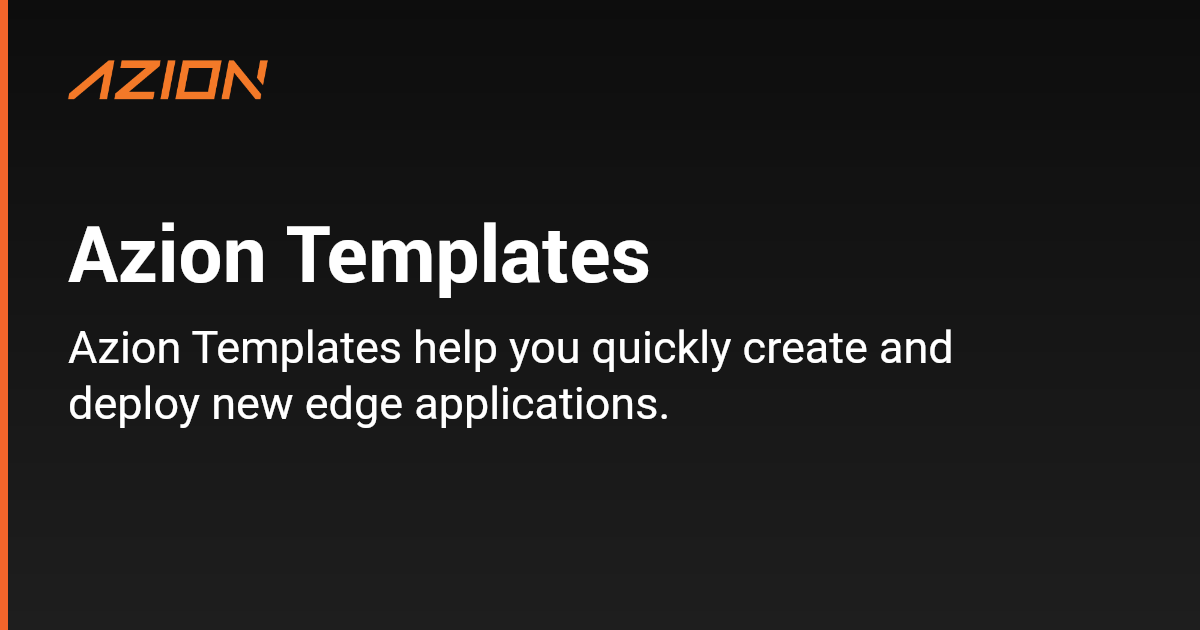 Azion Templates - Azion Documentation