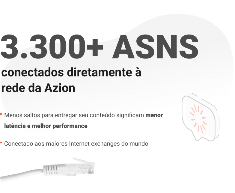 3300 + asns conectados diretamente à rede da azion
