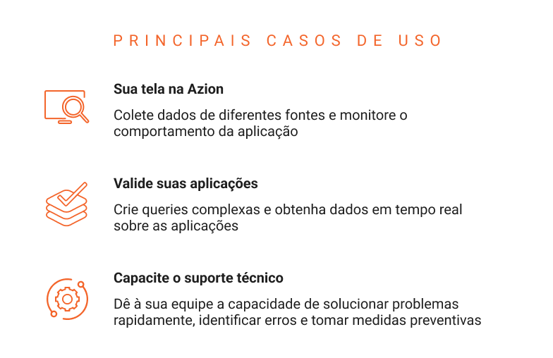 Imagem com casos de uso de logs em tempo real