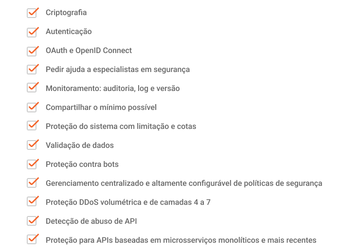 Imagem com melhores práticas de segurança de APIs
